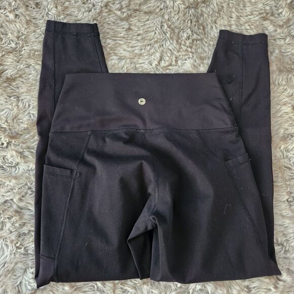 90 Degree by Reflex High Waist Ankle Length Pocket Leggings Black Women's Small - Picture 6 of 9